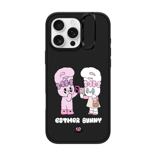 Esther Bunny x CASETiFY iPhone 16 Pro Max ケース マットブラック インパクトリングスタンドケース MagSafe対応 Me and my bestie