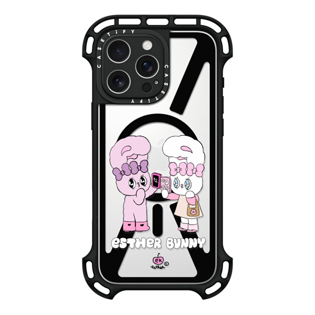 Esther Bunny x CASETiFY iPhone 16 Pro Max ケース ブラック ウルトラ バウンスケース MagSafe対応 Me and my bestie