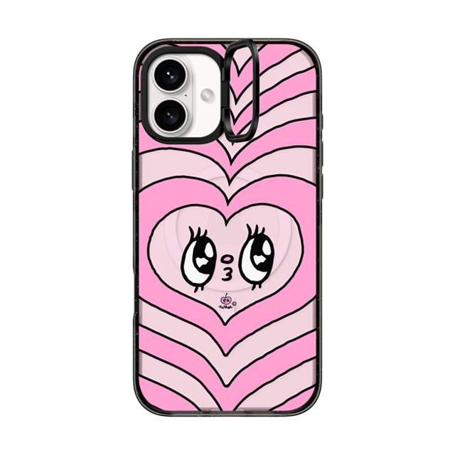 Esther Bunny x CASETiFY iPhone 16 Plus ケース Heart,Bunny ブラック インパクトリングスタンドケース MagSafe対応 Kissie Face Father's Day Esther Bunny x CASETiFY iPhone 16 Plus ケース Heart,Bunny ブラック インパクトリングスタンドケース MagSafe対応 Kissie Face Father's Day