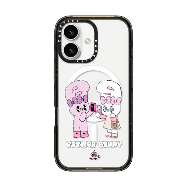 Esther Bunny x CASETiFY iPhone 16 ケース ブラック インパクトケース MagSafe対応 Me and my bestie