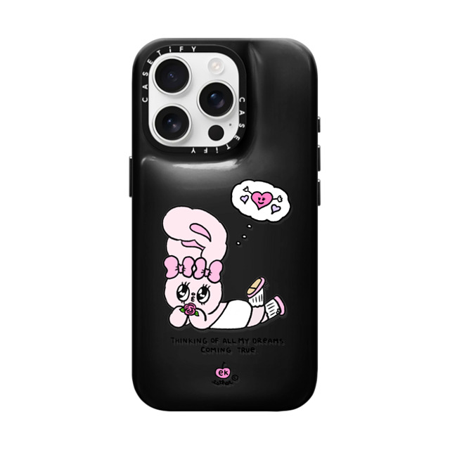 Esther Bunny x CASETiFY iPhone 16 Pro ケース Phantom Black ピローケース Dreams Come True