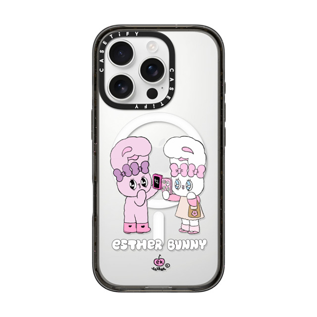 Esther Bunny x CASETiFY iPhone 16 Pro ケース ブラック インパクトケース MagSafe対応 Me and my bestie