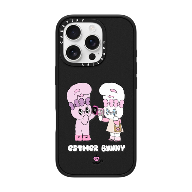 Esther Bunny x CASETiFY iPhone 16 Pro ケース マットブラック インパクトケース MagSafe対応 Me and my bestie