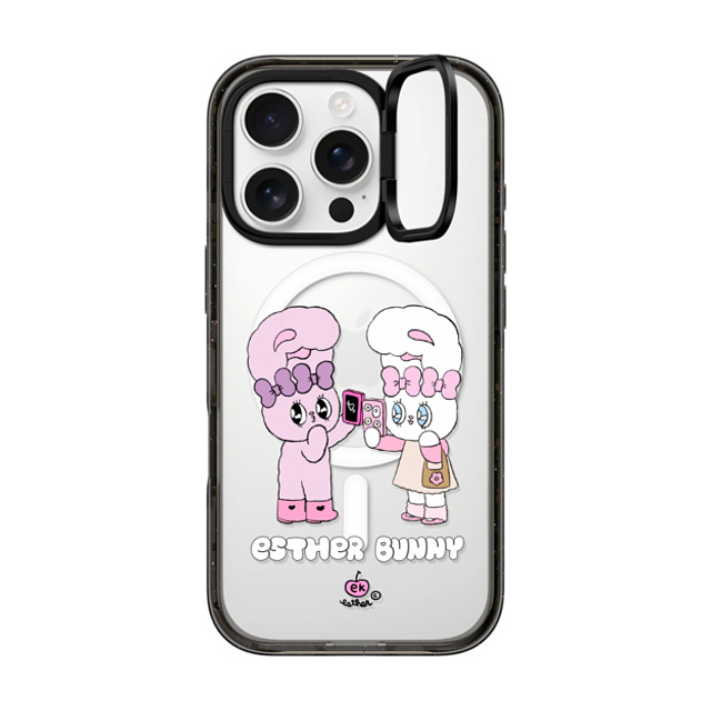 Esther Bunny x CASETiFY iPhone 16 Pro ケース ブラック インパクトリングスタンドケース MagSafe対応 Me and my bestie