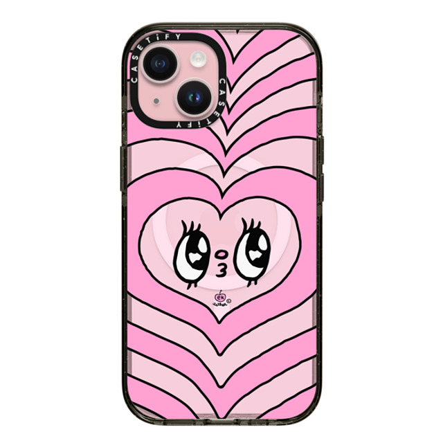 Esther Bunny x CASETiFY iPhone 15 ケース ブラック インパクトケース MagSafe対応 Kissie Face