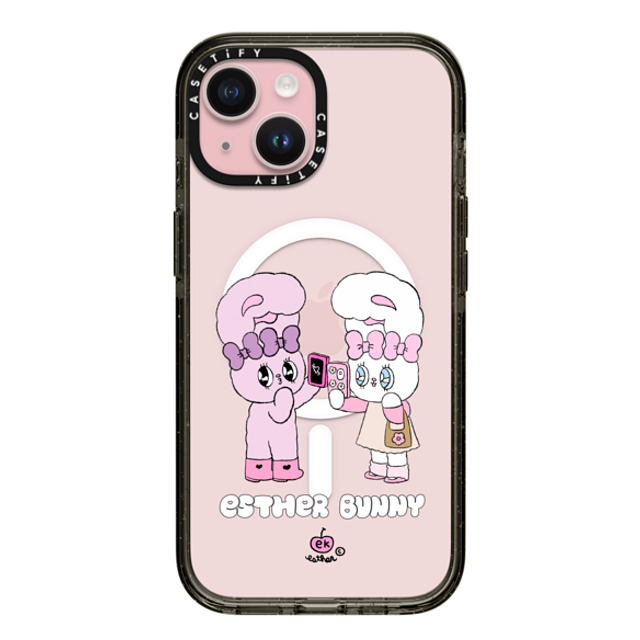 Esther Bunny x CASETiFY iPhone 15 ケース ブラック インパクトケース MagSafe対応 Me and my bestie