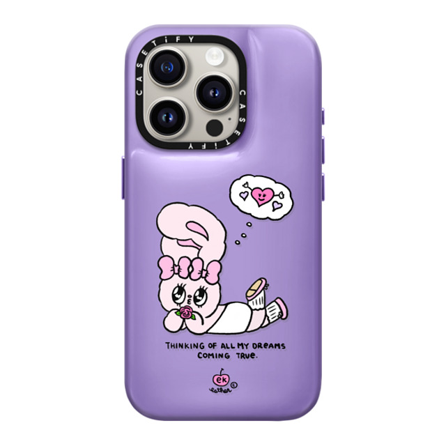 Esther Bunny x CASETiFY iPhone 15 Pro ケース バイオレット パープル ピローケース Dreams Come True