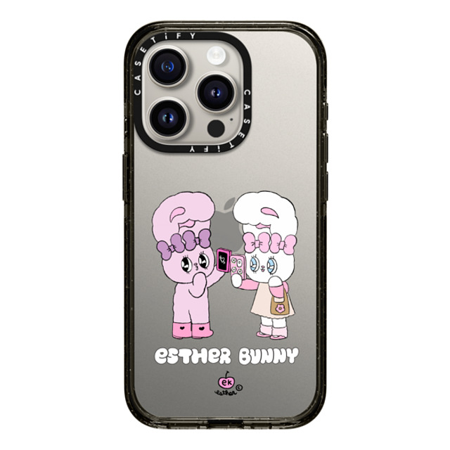 Esther Bunny x CASETiFY iPhone 15 Pro ケース ブラック インパクトケース Me and my bestie