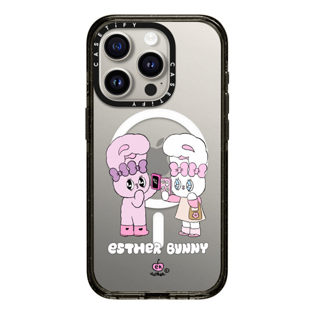 Esther Bunny x CASETiFY iPhone 15 Pro ケース ブラック インパクトケース MagSafe対応 Me and my bestie