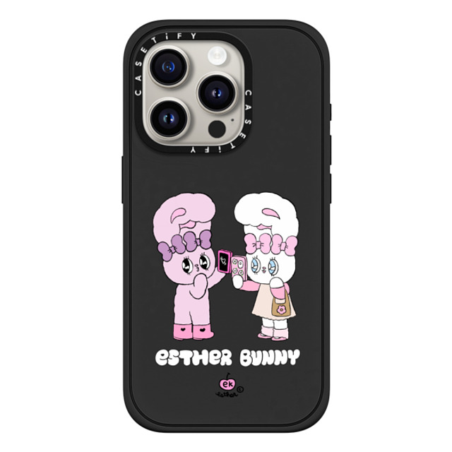 Esther Bunny x CASETiFY iPhone 15 Pro ケース マットブラック インパクトケース MagSafe対応 Me and my bestie