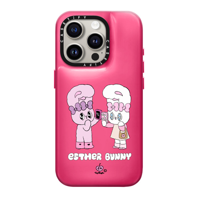 Esther Bunny x CASETiFY iPhone 15 Pro ケース Bunny,Cartoon Berry Pink ピローケース Me and my bestie Mother's Day Esther Bunny x CASETiFY iPhone 15 Pro ケース Bunny,Cartoon Berry Pink ピローケース Me and my bestie Mother's Day