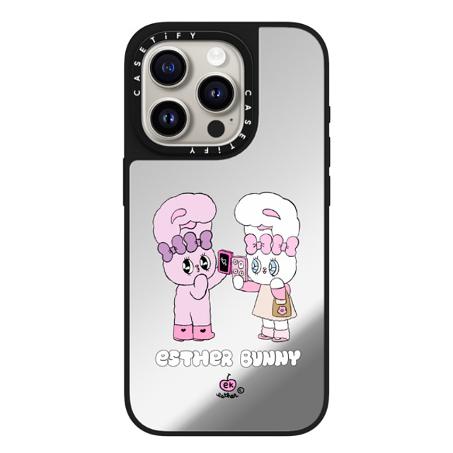 Esther Bunny x CASETiFY iPhone 15 Pro Case Silver on Black ミラーケース MagSafe対応 Me and my bestie Esther Bunny x CASETiFY iPhone 15 Pro Case Silver on Black ミラーケース MagSafe対応 Me and my bestie