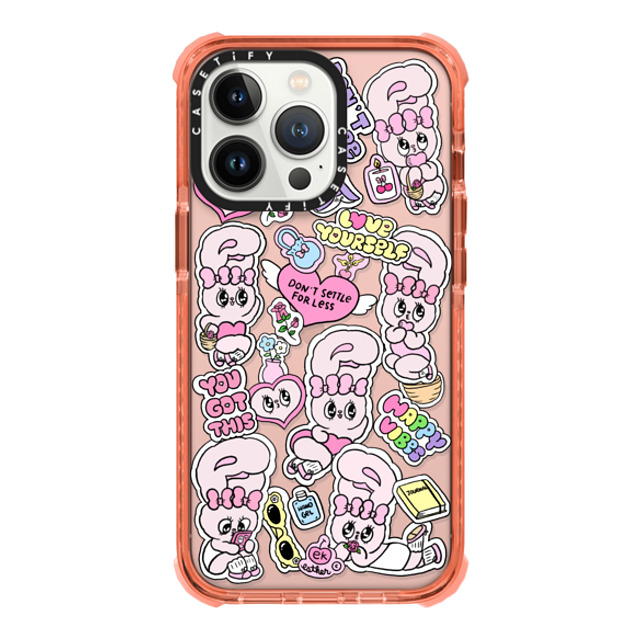 Esther Bunny x CASETiFY iPhone 13 Pro ケース Peach ウルトラインパクトケース You Got This