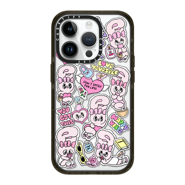 Esther Bunny x CASETiFY iPhone 14 Pro ケース ブラック インパクトケース MagSafe対応 You Got This