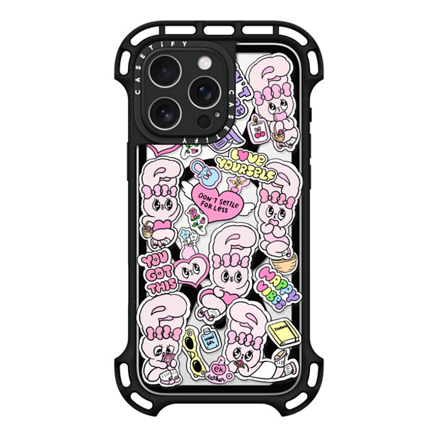 Esther Bunny x CASETiFY iPhone 16 Pro Max ケース ブラック ウルトラ バウンスケース MagSafe対応 You Got This