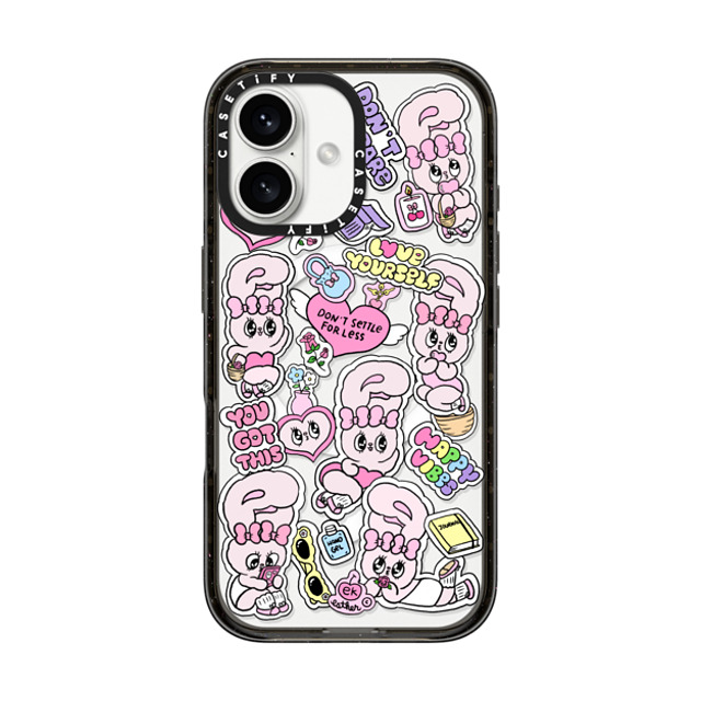 Esther Bunny x CASETiFY iPhone 16 ケース ブラック インパクトケース MagSafe対応 You Got This