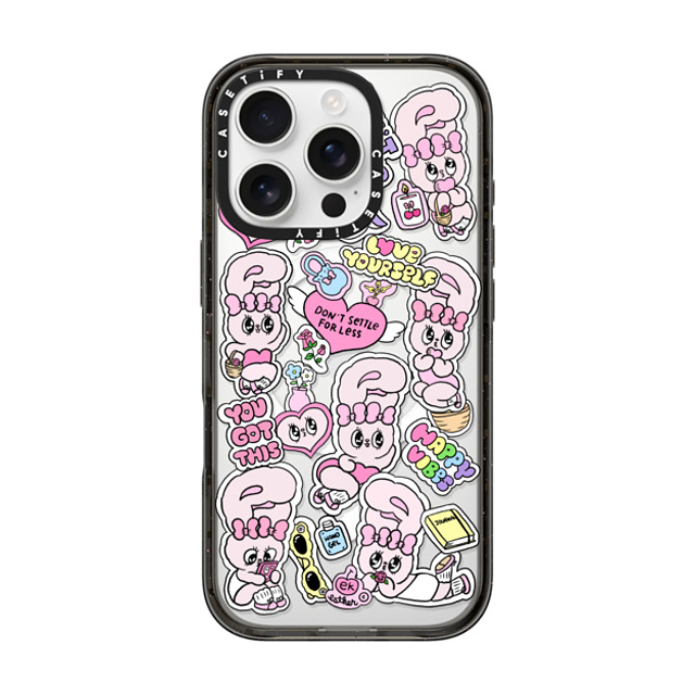 Esther Bunny x CASETiFY iPhone 16 Pro ケース ブラック インパクトケース MagSafe対応 You Got This