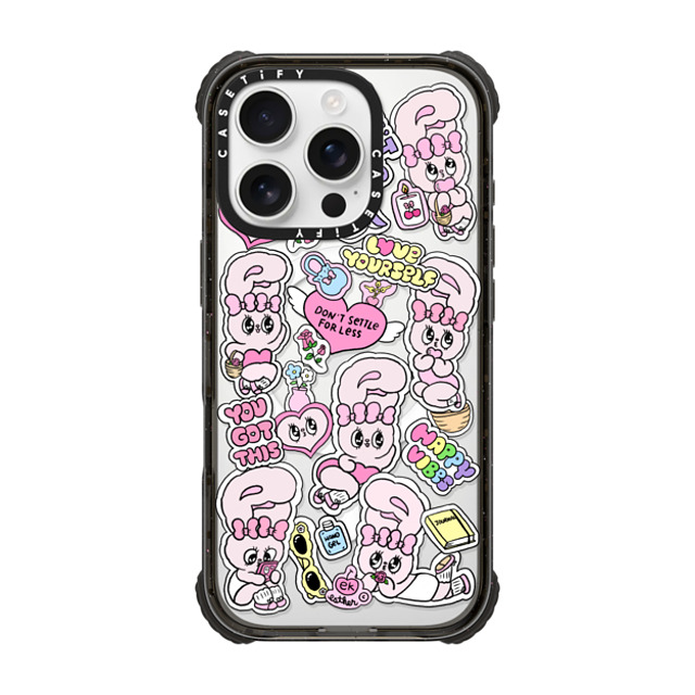 Esther Bunny x CASETiFY iPhone 16 Pro Case Black ウルトラ インパクトケース MagSafe 対応 You Got This Esther Bunny x CASETiFY iPhone 16 Pro Case Black ウルトラ インパクトケース MagSafe 対応 You Got This