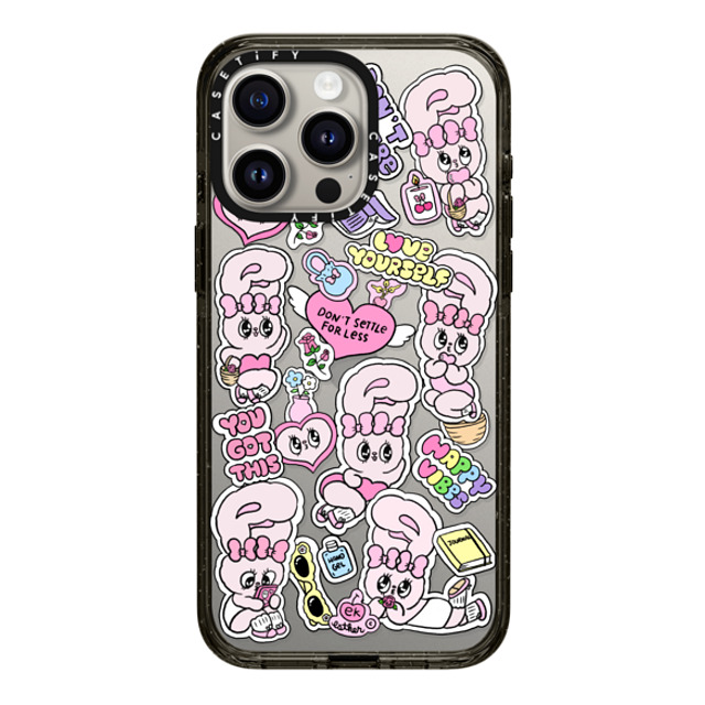 Esther Bunny x CASETiFY iPhone 15 Pro Max ケース ブラック インパクトケース You Got This