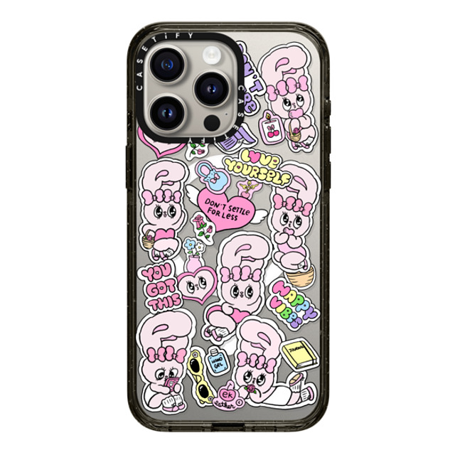 Esther Bunny x CASETiFY iPhone 15 Pro Max ケース ブラック インパクトケース MagSafe対応 You Got This