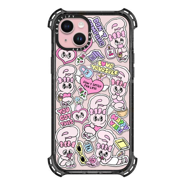 Esther Bunny x CASETiFY iPhone 15 Plus Case Black バウンスケース You Got This Esther Bunny x CASETiFY iPhone 15 Plus Case Black バウンスケース You Got This