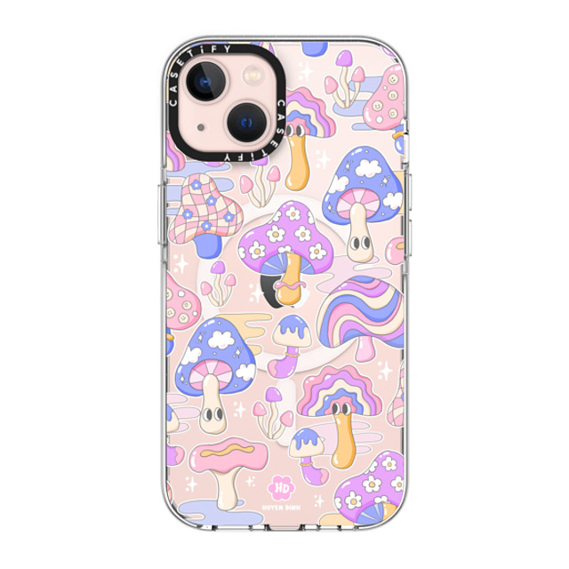 Huyen Dinh x CASETiFY iPhone 13 ケース クリア クリア ケース MagSafe対応 Mushroom Pattern