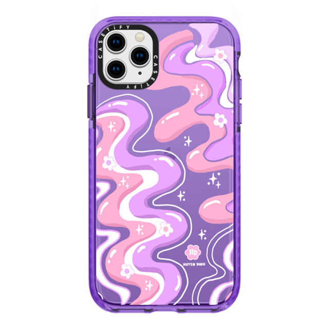 Huyen Dinh x CASETiFY iPhone 11 Pro Max ケース Floral,Quote Dark Purple インパクトケース Wavy Swirl Groovy Pattern Father's Day Huyen Dinh x CASETiFY iPhone 11 Pro Max ケース Floral,Quote Dark Purple インパクトケース Wavy Swirl Groovy Pattern Father's Day