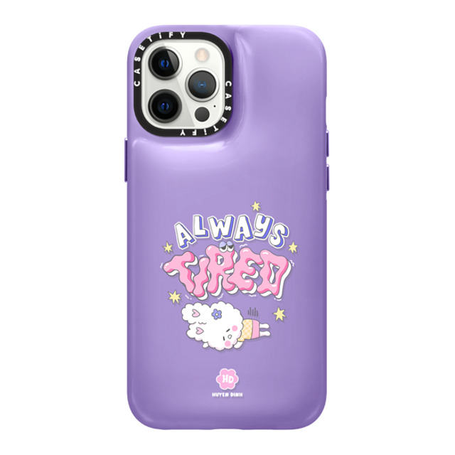 Huyen Dinh x CASETiFY iPhone 12 Pro Max ケース バイオレット パープル ピローケース Always Tired Bunny