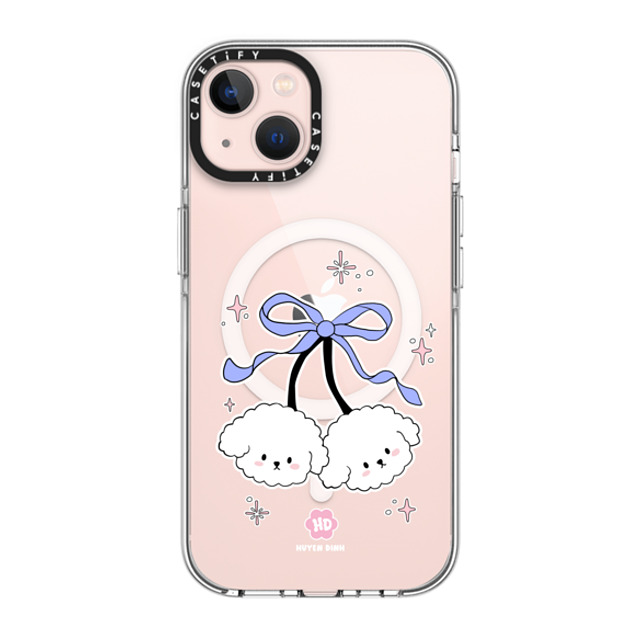 Huyen Dinh x CASETiFY iPhone 13 ケース クリア クリア ケース MagSafe対応 Bichon Bibo White Cherry