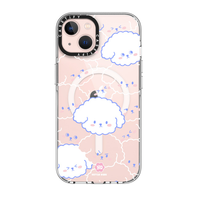 Huyen Dinh x CASETiFY iPhone 13 ケース クリア クリア ケース MagSafe対応 Bichon Bibo Dog Pattern