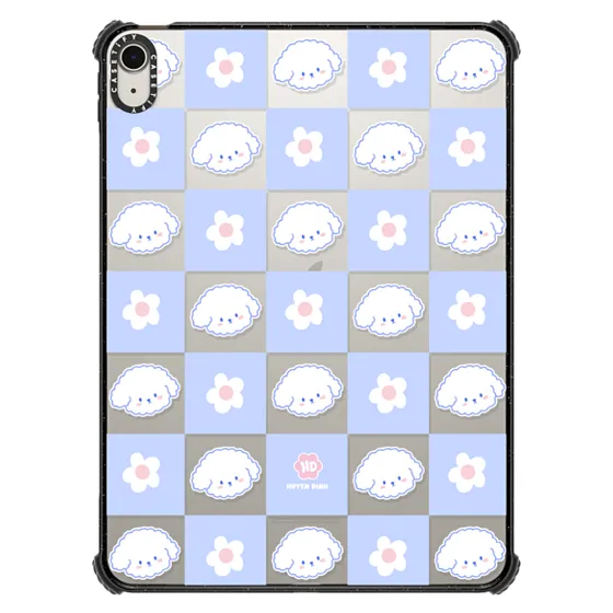 Mirror iPhone 17 Pro Max Case MagSafe Compatible - Bichon Bibo Dog Pastel Checker with Flower