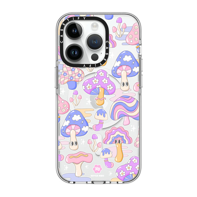 Huyen Dinh x CASETiFY iPhone 14 Pro ケース クリア クリア ケース MagSafe対応 Mushroom Pattern