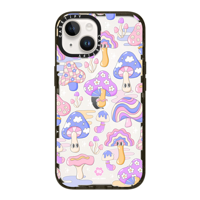 Huyen Dinh x CASETiFY iPhone 14 ケース ブラック インパクトケース Mushroom Pattern