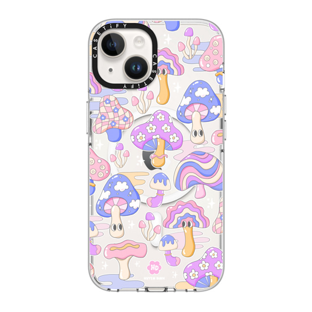 Huyen Dinh x CASETiFY iPhone 14 ケース クリア クリア ケース MagSafe対応 Mushroom Pattern