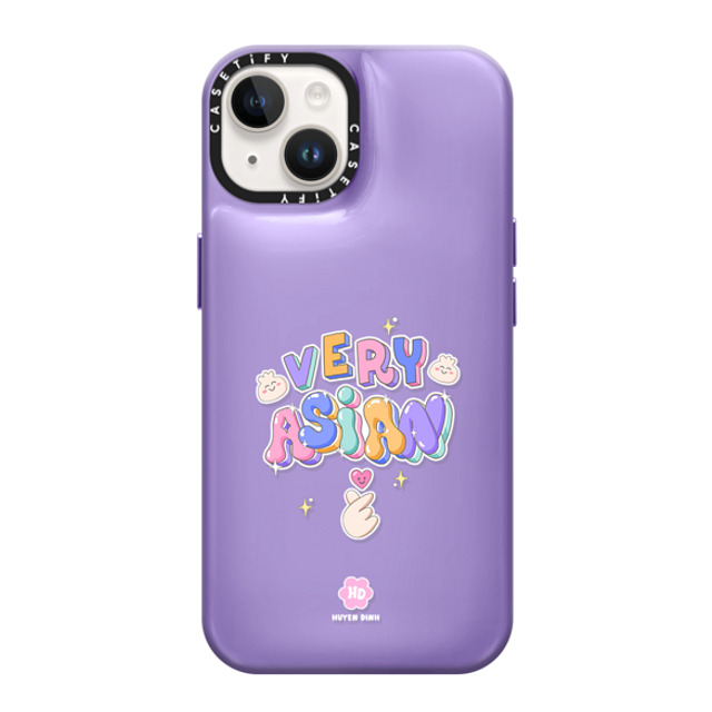 Huyen Dinh x CASETiFY iPhone 14 ケース バイオレット パープル ピローケース Very Asian Typography