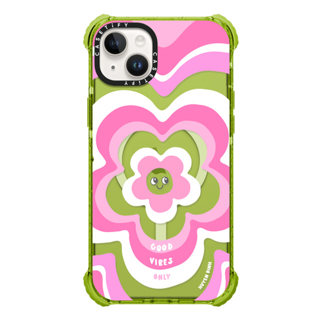 Huyen Dinh x CASETiFY iPhone 14 Plus Case Kiwi ウルトラ インパクトケース MagSafe 対応 Pink Y2K Flower Pattern Huyen Dinh x CASETiFY iPhone 14 Plus Case Kiwi ウルトラ インパクトケース MagSafe 対応 Pink Y2K Flower Pattern