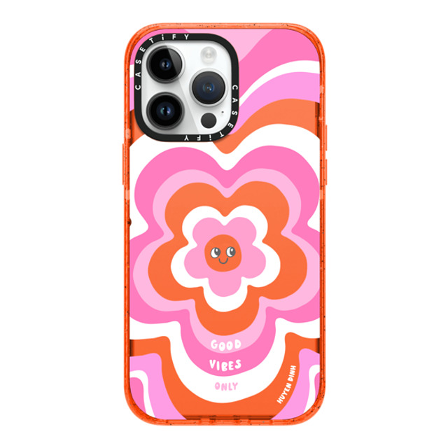 Huyen Dinh x CASETiFY iPhone 14 Pro Max ケース Floral,Quote オレンジ インパクトケース Pink Y2K Flower Pattern Father's Day Huyen Dinh x CASETiFY iPhone 14 Pro Max ケース Floral,Quote オレンジ インパクトケース Pink Y2K Flower Pattern Father's Day