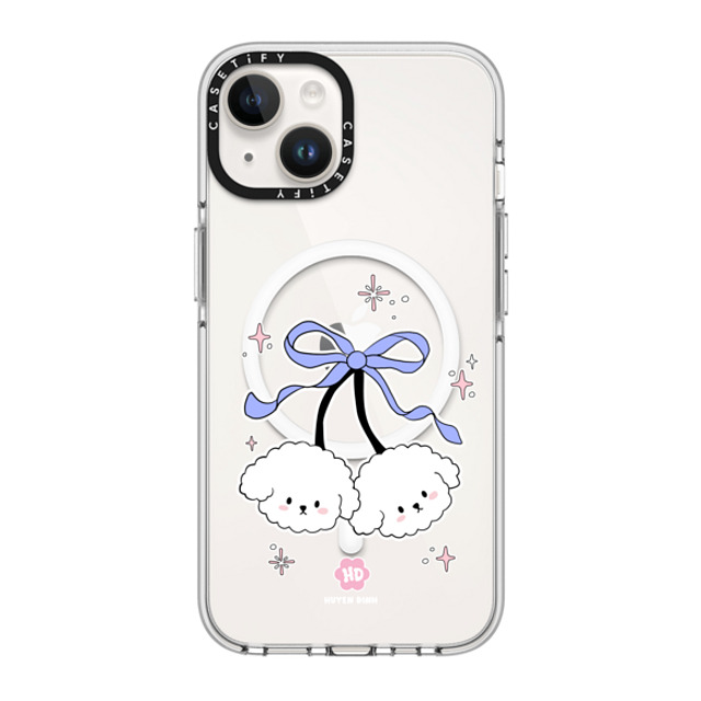 Huyen Dinh x CASETiFY iPhone 14 ケース クリア クリア ケース MagSafe対応 Bichon Bibo White Cherry