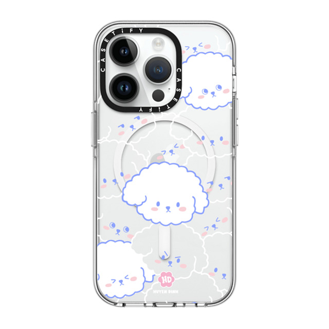 Huyen Dinh x CASETiFY iPhone 14 Pro ケース クリア クリア ケース MagSafe対応 Bichon Bibo Dog Pattern