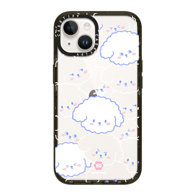 Huyen Dinh x CASETiFY iPhone 14 ケース ブラック インパクトケース Bichon Bibo Dog Pattern