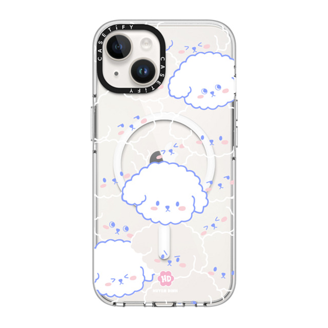 Huyen Dinh x CASETiFY iPhone 14 Case Clear Clear Case MagSafe Compatible Bichon Bibo Dog Pattern Huyen Dinh x CASETiFY iPhone 14 Case Clear Clear Case MagSafe Compatible Bichon Bibo Dog Pattern