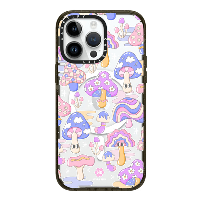 Huyen Dinh x CASETiFY iPhone 14 Pro Max ケース ブラック インパクトケース MagSafe対応 Mushroom Pattern