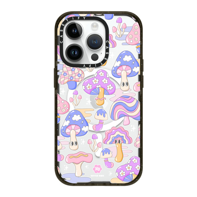 Huyen Dinh x CASETiFY iPhone 14 Pro ケース ブラック インパクトケース MagSafe対応 Mushroom Pattern