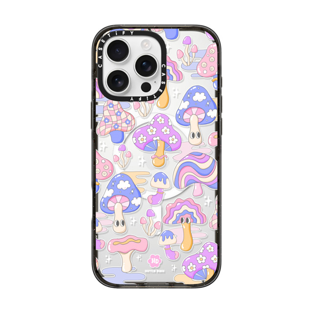 Huyen Dinh x CASETiFY iPhone 16 Pro Max ケース ブラック インパクトケース MagSafe対応 Mushroom Pattern