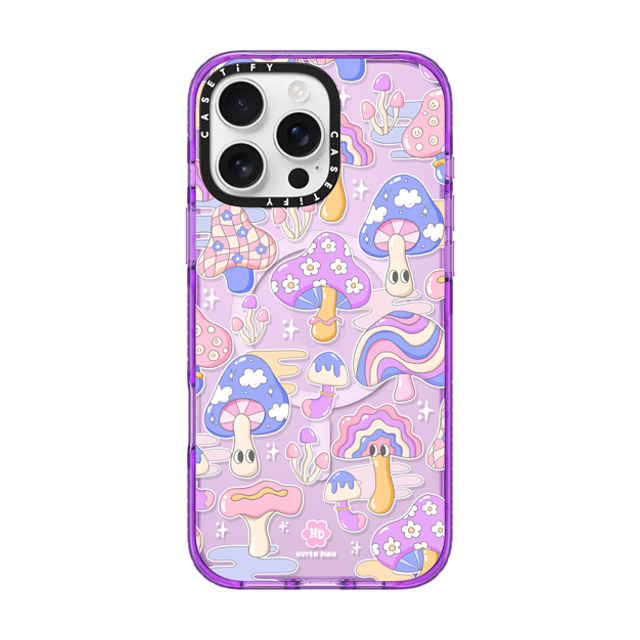 Huyen Dinh x CASETiFY iPhone 16 Pro Max Case パープル Impact Case MagSafe Compatible Mushroom Pattern Huyen Dinh x CASETiFY iPhone 16 Pro Max Case パープル Impact Case MagSafe Compatible Mushroom Pattern