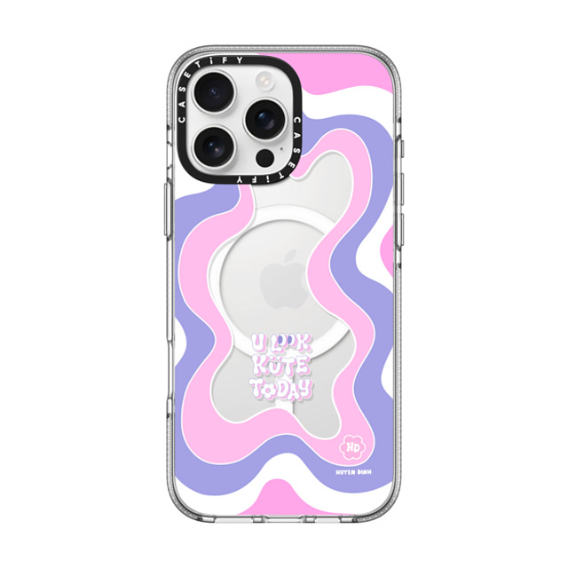 Huyen Dinh x CASETiFY iPhone 16 Pro Max ケース Floral,Quote クリア クリア ケース MagSafe対応 You Look Cute Wavy Frame Back to School Huyen Dinh x CASETiFY iPhone 16 Pro Max ケース Floral,Quote クリア クリア ケース MagSafe対応 You Look Cute Wavy Frame Back to School