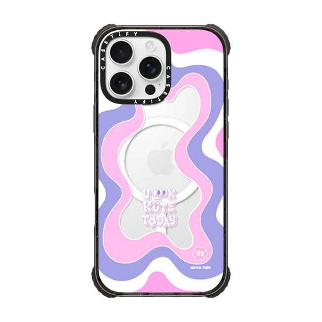 Huyen Dinh x CASETiFY iPhone 16 Pro Max ケース Floral,Quote ブラック ウルトラ インパクトケース MagSafe 対応 You Look Cute Wavy Frame Back to School Huyen Dinh x CASETiFY iPhone 16 Pro Max ケース Floral,Quote ブラック ウルトラ インパクトケース MagSafe 対応 You Look Cute Wavy Frame Back to School