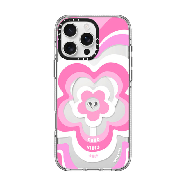 Huyen Dinh x CASETiFY iPhone 16 Pro Max ケース Floral,Quote クリア クリア ケース MagSafe対応 Pink Y2K Flower Pattern Father's Day Huyen Dinh x CASETiFY iPhone 16 Pro Max ケース Floral,Quote クリア クリア ケース MagSafe対応 Pink Y2K Flower Pattern Father's Day