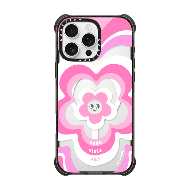 Huyen Dinh x CASETiFY iPhone 16 Pro Max ケース Floral,Quote ブラック ウルトラ インパクトケース MagSafe 対応 Pink Y2K Flower Pattern Father's Day Huyen Dinh x CASETiFY iPhone 16 Pro Max ケース Floral,Quote ブラック ウルトラ インパクトケース MagSafe 対応 Pink Y2K Flower Pattern Father's Day