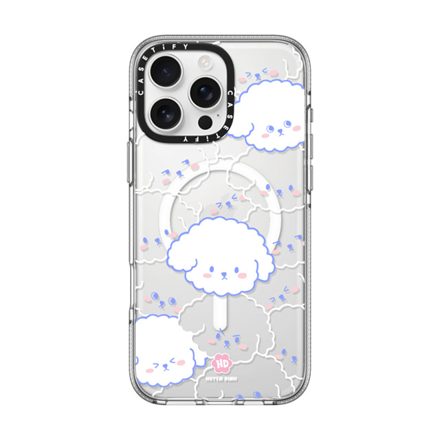 Huyen Dinh x CASETiFY iPhone 16 Pro Max ケース クリア クリア ケース MagSafe対応 Bichon Bibo Dog Pattern